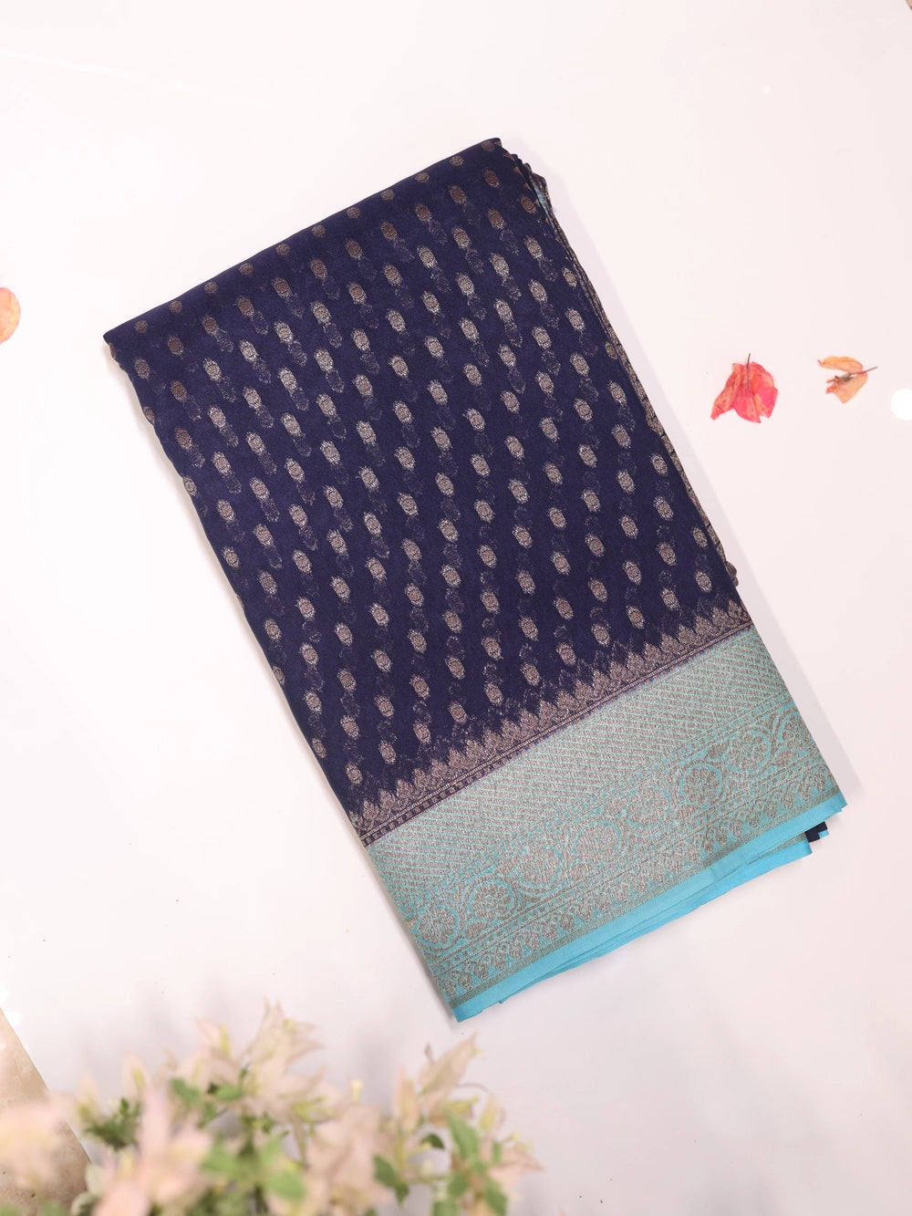 Contrast Viscose Georgette Banarasi - SIT5778