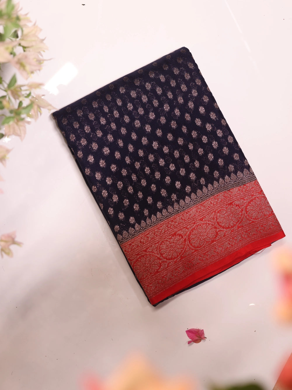 Contrast Viscose Georgette Banarasi - SIT5777