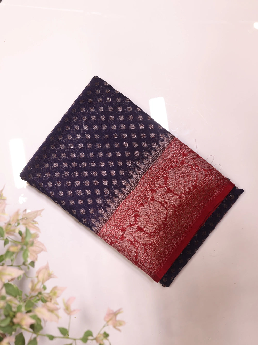 Contrast Viscose Georgette Semi Banarasi - SIT5782