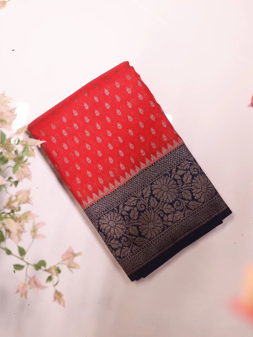 Contrast Viscose Georgette Banarasi - SIT5777