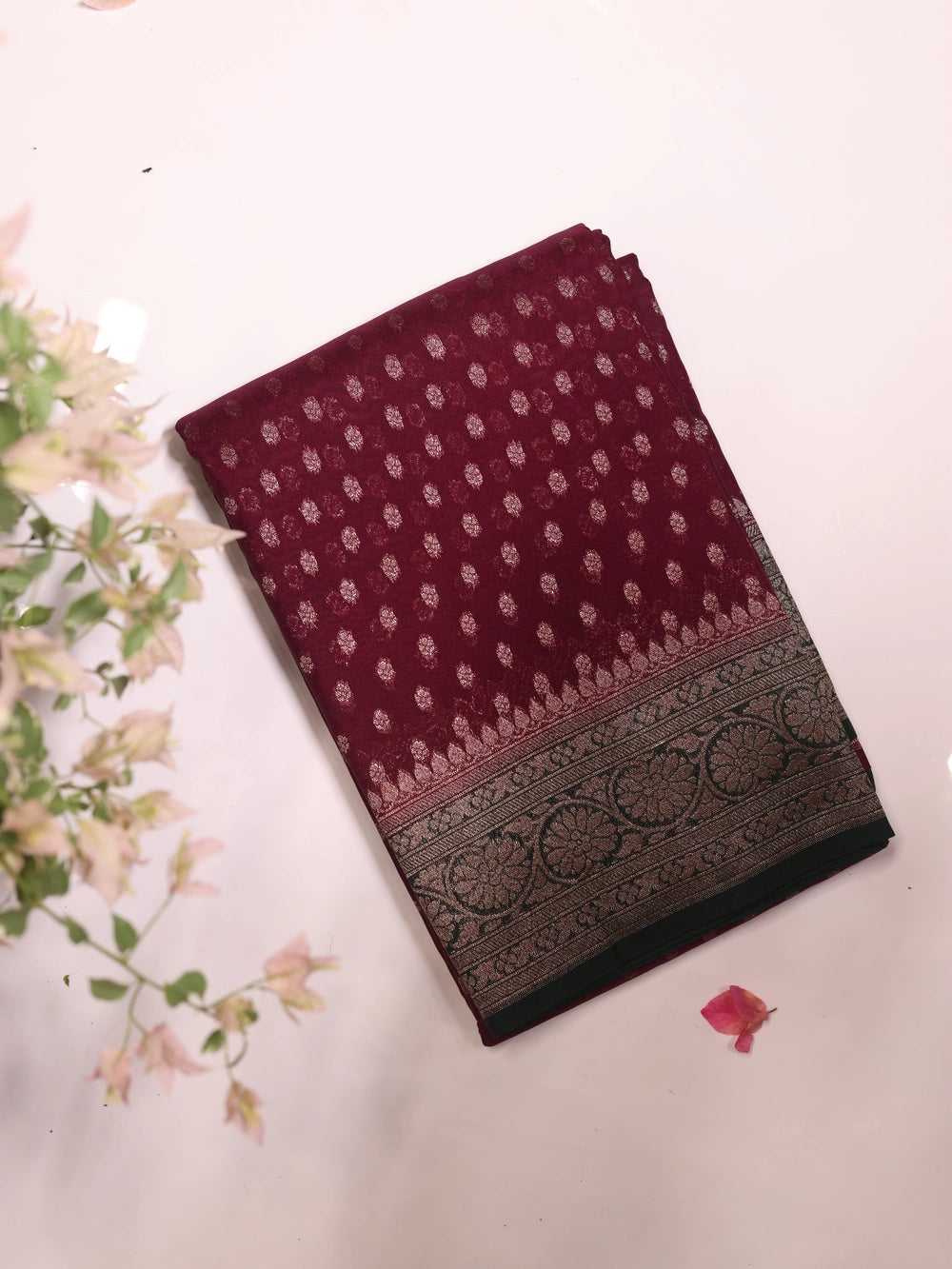 Contrast Viscose Georgette Banarasi - SIT5777